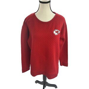NFL Womens Size L Kansas City Chiefs Red Quilted Pullover Sweatshirt